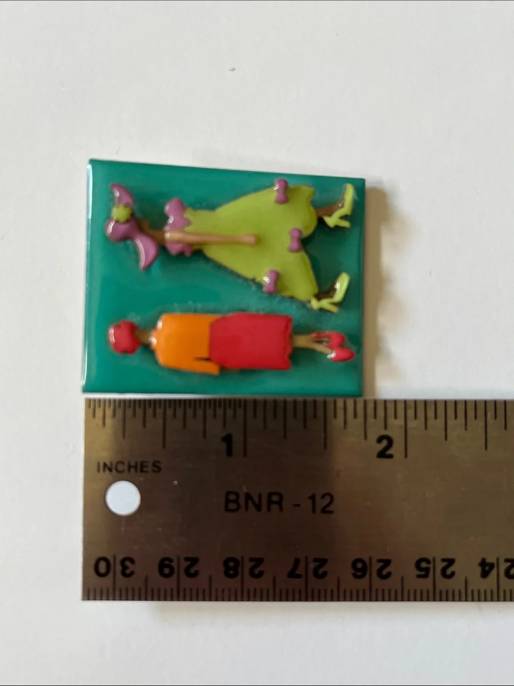 Vintage Lucinda 3D Women Brooch Pin Colorful Ladies Figural Hand Painted